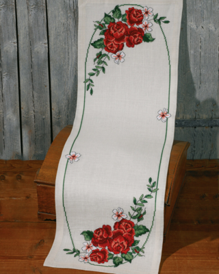 Kit da Ricamo Rose Rosse 35 x 111 cm
