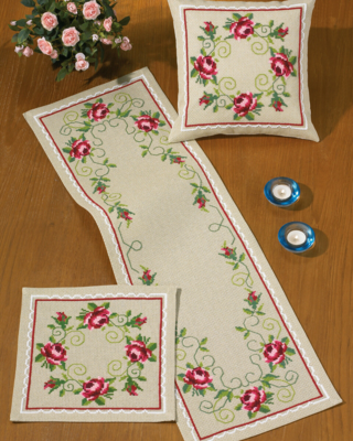 Kit Ricamo Rose 33 x 33 cm