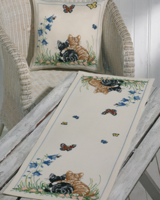 Kit Ricamo Amici dei Gatti 40 x 40 cm