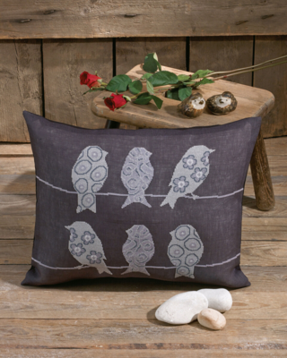 Kit Ricamo Uccelli su Lino 50 x 40 cm