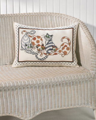 Kit per ricamo Cuscino con Gatti 58 x 40 cm