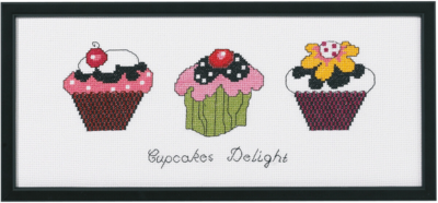 Kit per ricamo Cupcakes R5496 36 x 15 cm