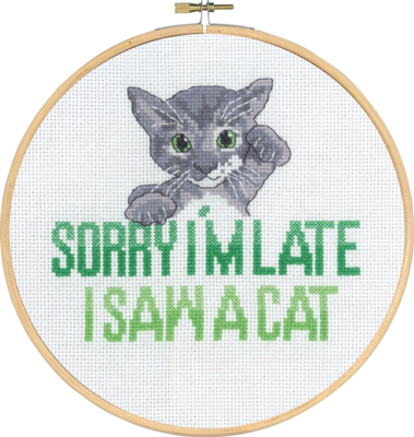 Kit Ricamo Sorry I’m late Gatto 5810/20 20 Ø