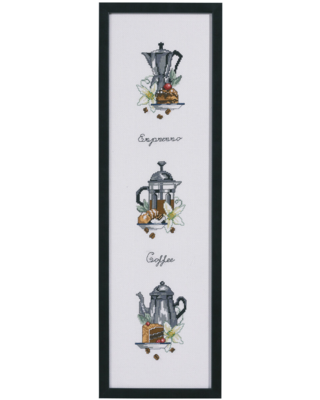 Kit da Ricamo Tre Caffettiere 15 x 55 cm