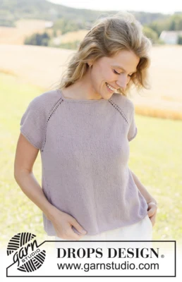 267-24 Grey Orchid Top by DROPS Design