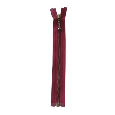 YKK Cerniera Metallica Divisibile 4 mm (25-65 cm) 527 Bordeaux, Ottone antico