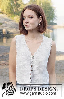 257-32 Scallop Bliss Vest by DROPS Design