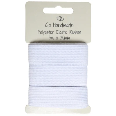 Nastro Elastico Go Handmade: 3 m x 20 mm, Bianco
