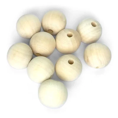 Perline in legno LindeHobby - 8, 10, 14, 18, 25 e 35 mm (10 pezzi)