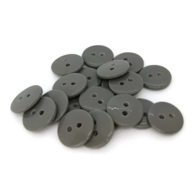 Bottoni rotondi in plastica HobbyArts grigi, 12,5 mm, 20 pezzi