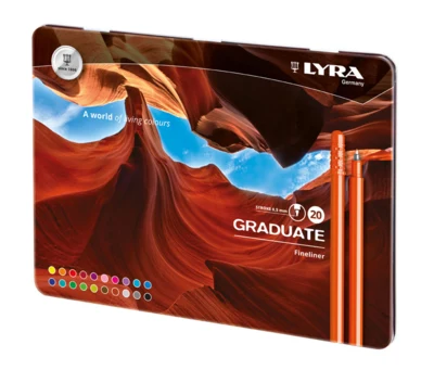 Lyra Graduate Fineliner Tusser, 20 stk