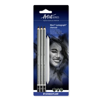 STAEDTLER Mars Lumograph carboncino e moncone da disegno, 3 + 1 pz – Immagine principale