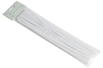 Craft Line Chenille Hvid 0.9x30 cm, 15 stk