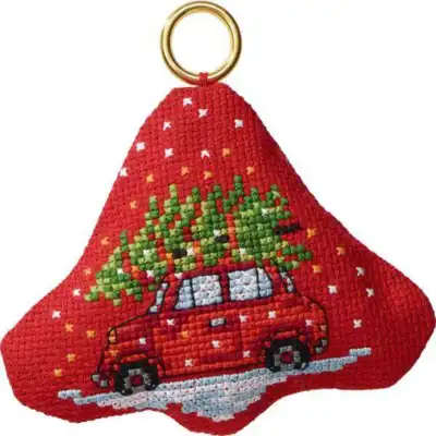 Kit de ricamo Natale appeso auto con albero di Natale