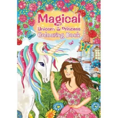 Libro da colorare A4 Magico unicorno e principessa, 16 pagine