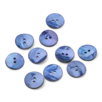 HobbyArts Bottoni in madreperla, blu, 20 mm, 10 pezzi.