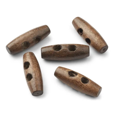 LindeHobby Bottoni Duffle, Marrone, 30 mm, 5 pezzi