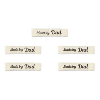 LindeHobby Made By Etichetta (7 cm x 1 cm), Naturale, 5 pezzi Made by Dad