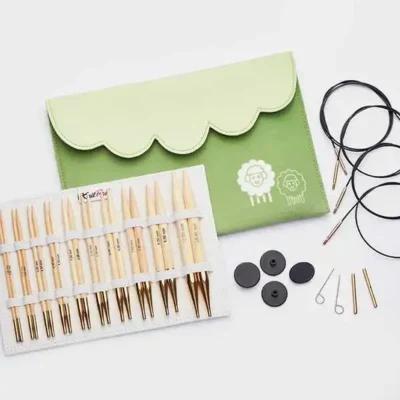 KnitPro Bamboo Set di Ferri Circolari Componibili Deluxe