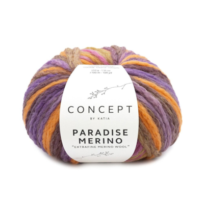 Katia Concept Paradise Merino 504 Rosa-Arancione-Viola-Giallo ocra