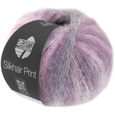 Lana Grossa Silkhair Print 429 Lilla/Rosa/Grigio/Grigio Topo