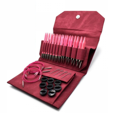 LYKKE Set di Ferri Circolari Componibili Blush, Crimson, 13 cm