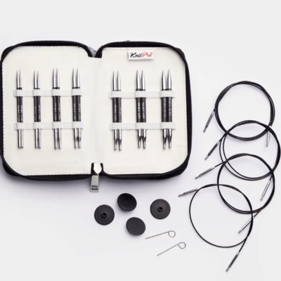 KnitPro Karbonz Special Set di Ferri Circolari Componibili, Midi, 10 cm