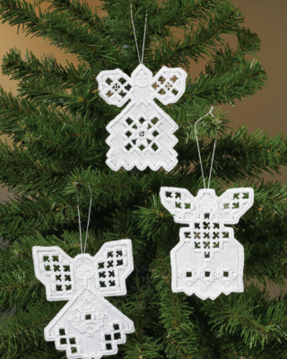 Kit Ricamo Angeli Hardanger 3 pz x 10 x 9 cm