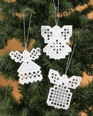 Kit di Ricamo Angeli Hardanger 3 pz x 10 x 9 cm