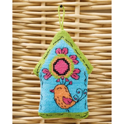 Casetta per uccelli blu 7x9cm