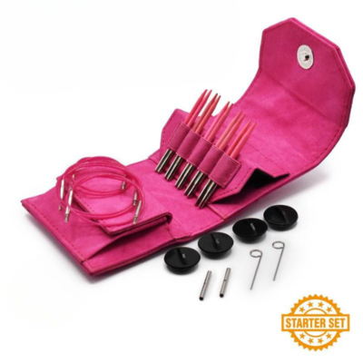 LYKKE Set di Ferri Circolari Componibili Blush, Starter Set, Fucsia, 9 cm