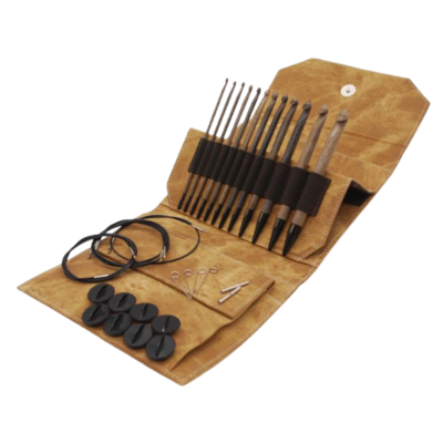 LYKKE Set di Uncinetti Tunisini Intercambiabili Umber, Tan, 15 cm