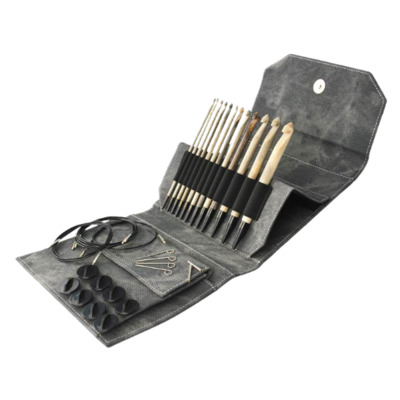LYKKE Set di Uncinetti Tunisini Intercambiabili Driftwood, Grigio, 15 cm