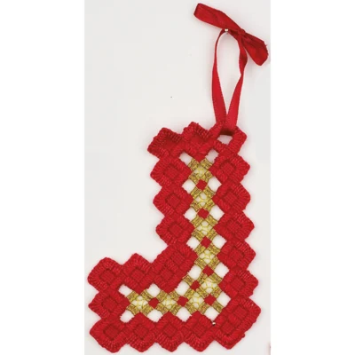 Hardanger Natalizio Rosso 9 x 9 cm