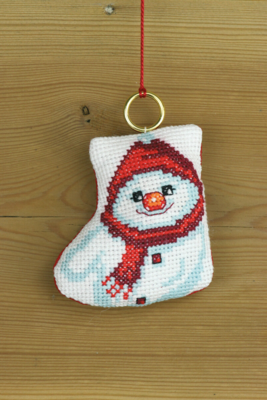 Kit Ricamo Pupazzo di Neve 8x8 cm