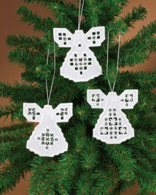 Kit Ricamo Hardanger angeli 3 pz 10 x 10 cm