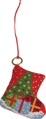 Kit per ricamo Abete e regali 7 x 8 cm
