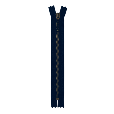 YKK Cerniera Fissa Ottone Anticato 4 mm 17 cm 560 Blu navy