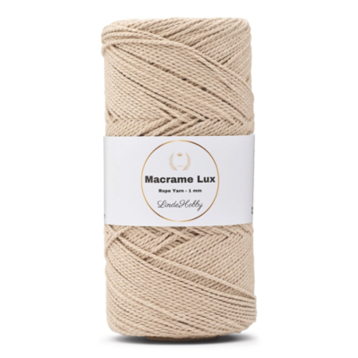 LindeHobby Macrame Lux, Corda per macramè, 1 mm 05 Beige