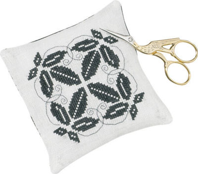 Kit Ricamo Puntaspilli, foglie 11 x 11 cm