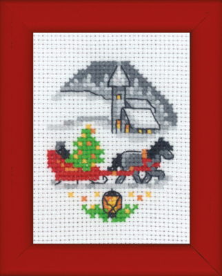 Kit da Ricamo Cane Immagine di Natale 6 x 8 cm