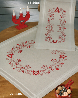 Kit per ricamo Natale in rosso 80 x 80 cm