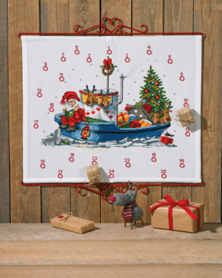 Kit da ricamo Babbo Natale in barca B5125/58 58 x 48 cm