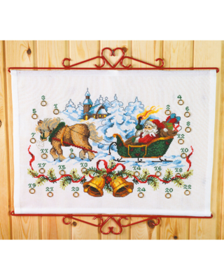 Kit Ricamo Babbo Natale presso chiesa 55 x 42 cm B5125/55