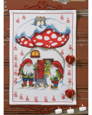 Kit da Ricamo 2 elfi con gatto 5125/38 38 x 53 cm