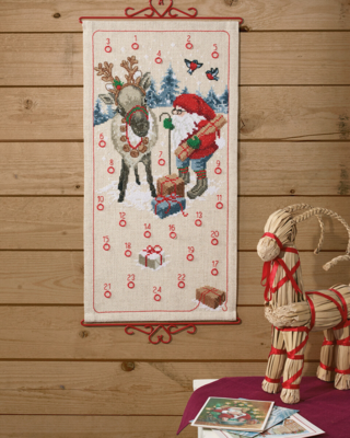 Kit per Ricamo Babbo Natale e Renna B 5125/35 35 x 67 cm