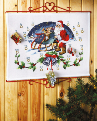 Kit Ricamo Babbo Natale/Slitta 55x40 cm B5125/55x2
