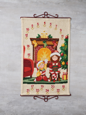 Kit da Ricamo Bambini vicino al Caminetto 5135/40 40 x 62 cm