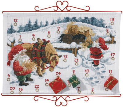 Kit per ricamo Cavalli nella neve B5125/60 60x44 cm