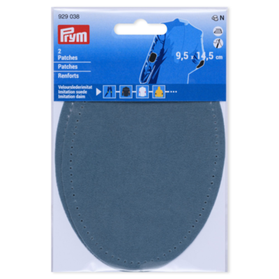 Prym Toppe per Gomiti in Similpelle Scamosciata, 9.5x14.5 cm Blu denim